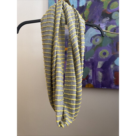 Eddie Bauer Infinity Scarf Gray And Yellow Knit - Picture 1 of 11